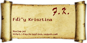 Fáy Krisztina névjegykártya