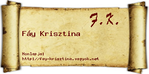 Fáy Krisztina névjegykártya